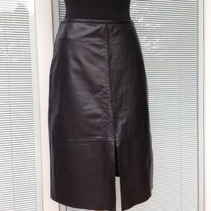 Genuine leather pencil skirt